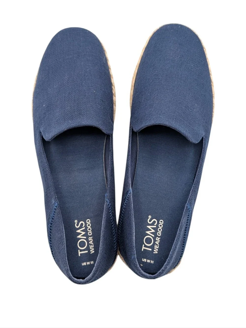 Toms Navy Alison Navy Blue Espadrilles Slip-On Shoes 11